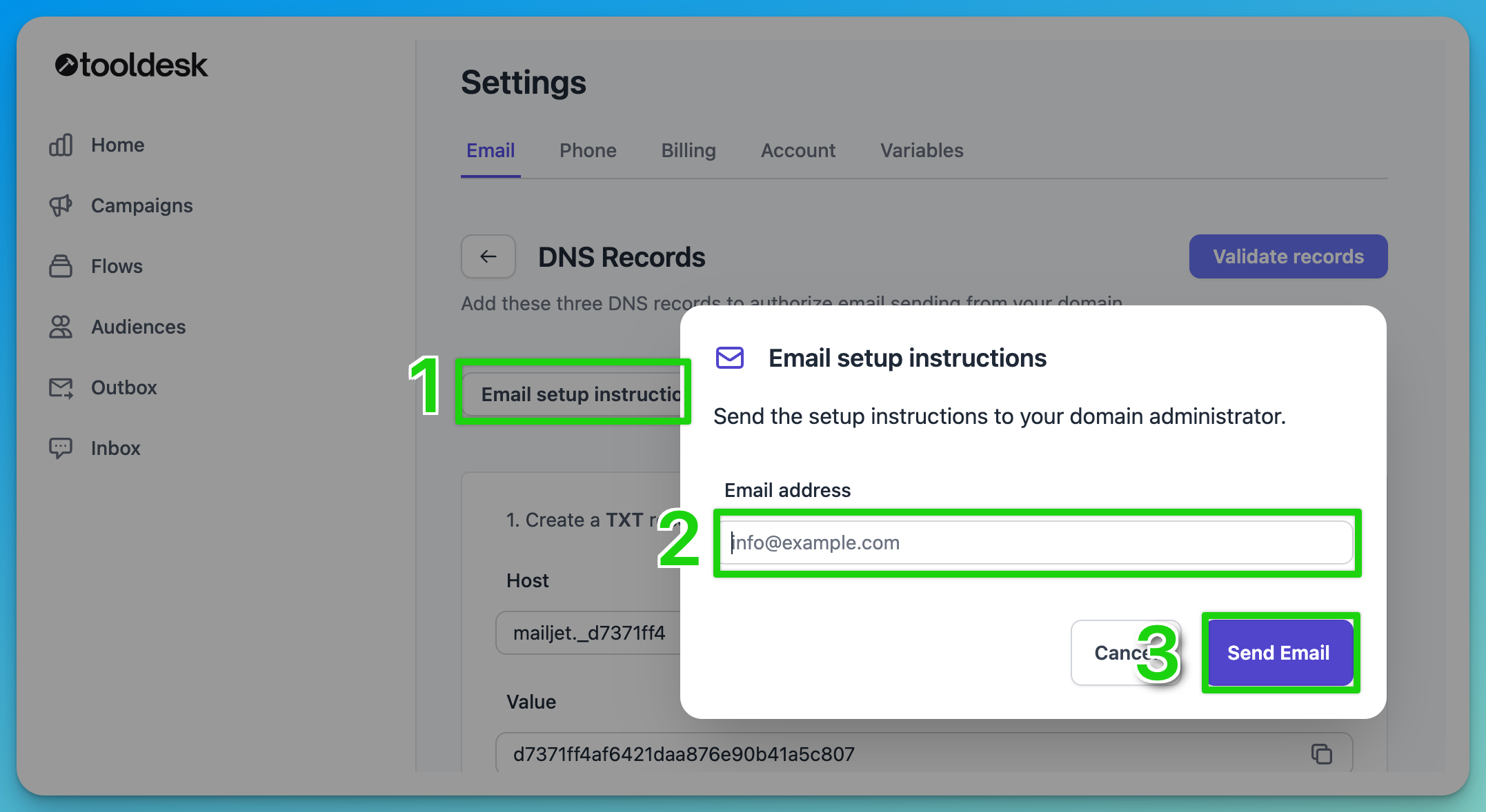 DNS Setup for Custom Sending Email screenshot 3